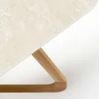 Mesa con base de madera y tapa de cerámica Chianca de Ostuni - Infinity Viadurini