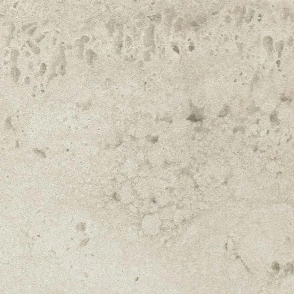 Mesa con base de madera y tapa de cerámica travertino claro - Infinity Viadurini