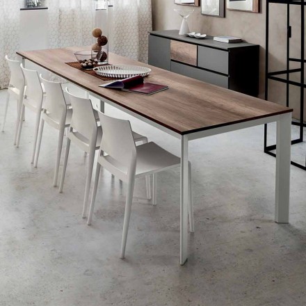 Mesa extensible hasta 334 cm efecto madera Made in Italy - Bavaria Viadurini