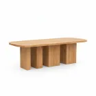 Mesa con tablero de teca cepillada y esquinas redondeadas - Destination Viadurini