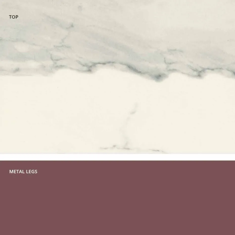 Mesa con tapa hecha en Italia vitrocerámica moderna, Mitia Viadurini