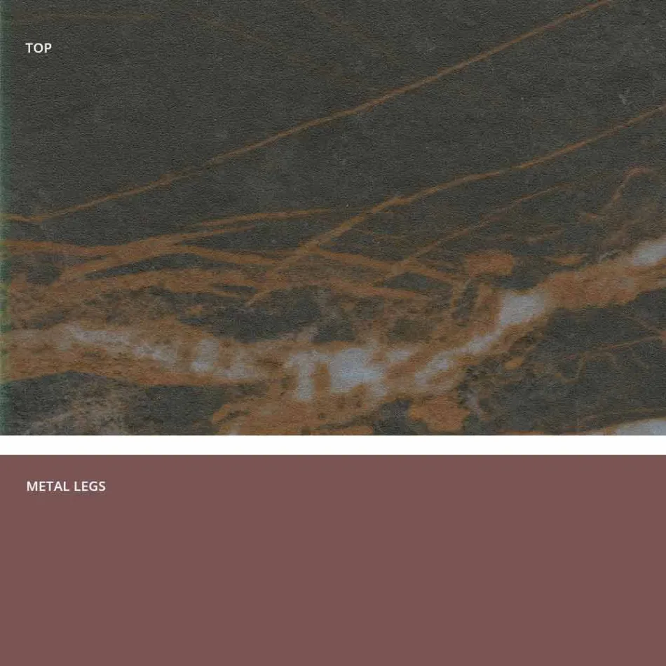 Mesa con tapa hecha en Italia vitrocerámica moderna, Mitia Viadurini