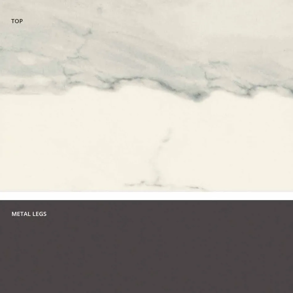 Mesa con tapa hecha en Italia vitrocerámica moderna, Mitia Viadurini