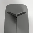 Mesa con tapa de cristal perfilado y base de metal curvada - Piacere Viadurini