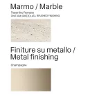 Mesa Lunaria con tablero de mármol y base de metal, fabricada en Italia. Viadurini