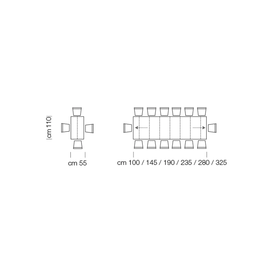 Mesa consola extensible hasta 325 cm en laminado Made in Italy - Dálmata Viadurini
