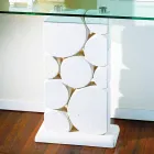 Tabla de consola en piedra y vidrio moderno diseño hosios Viadurini