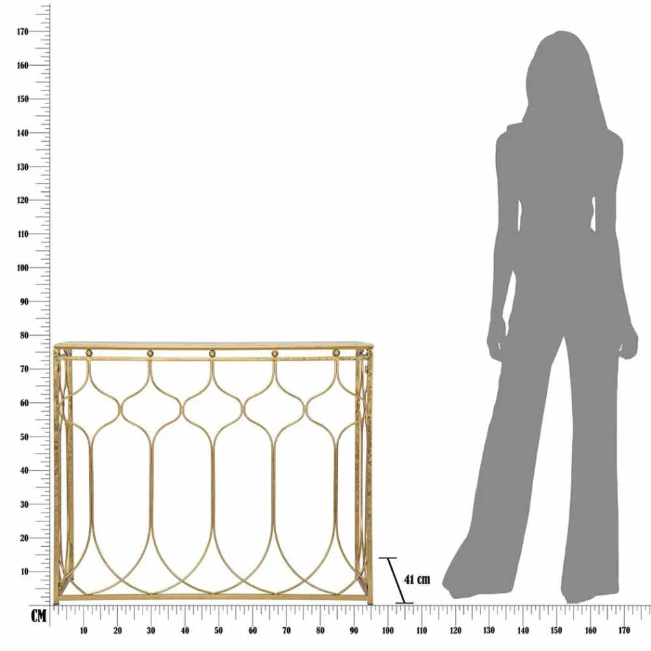 Mesa consola rectangular de hierro de diseño moderno - Karine Viadurini
