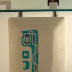 La extensión de la consola piedra rectangular y cristal Sotero Diseño Viadurini