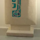 La extensión de la consola piedra rectangular y cristal Sotero Diseño Viadurini