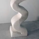 consola de mesa redonda de piedra y cristal de diseño Babylas Viadurini