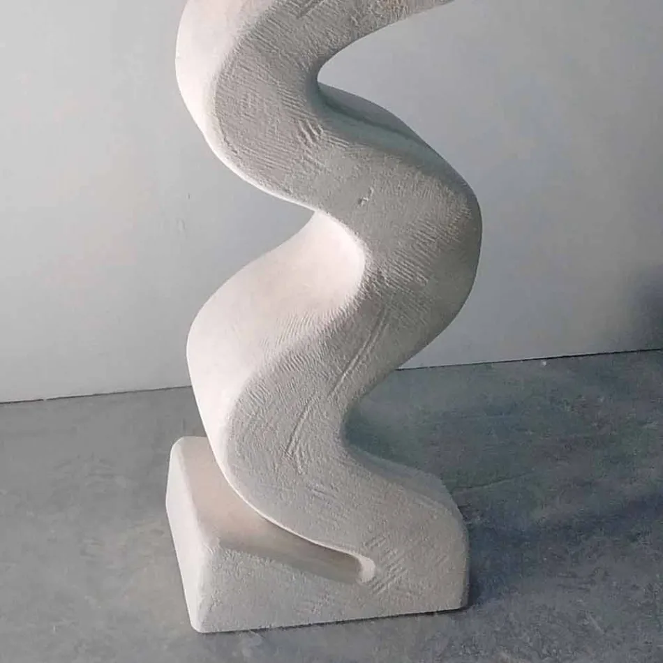 consola de mesa redonda de piedra y cristal de diseño Babylas Viadurini