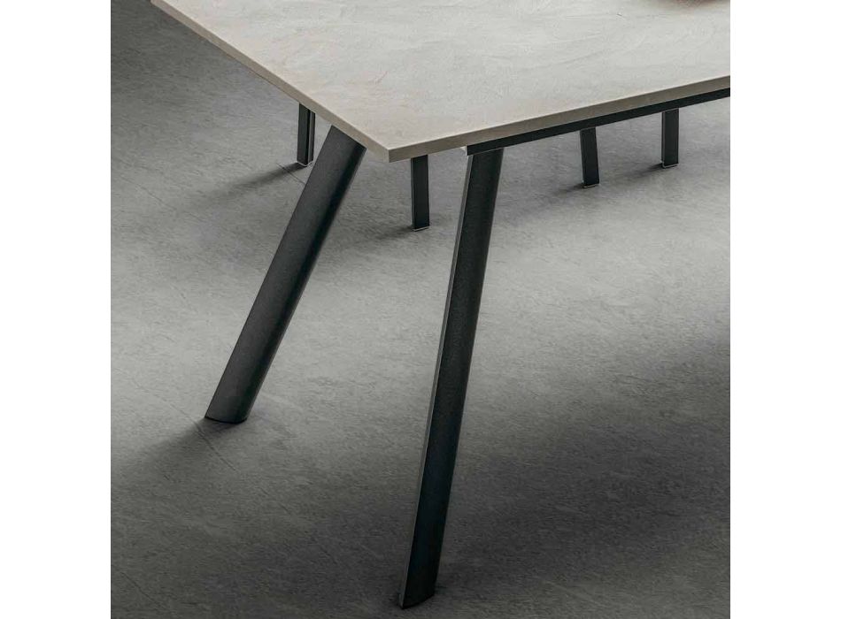 Mesa de cocina extensible hasta 210 cm efecto piedra Made in Italy - Giocondo Viadurini
