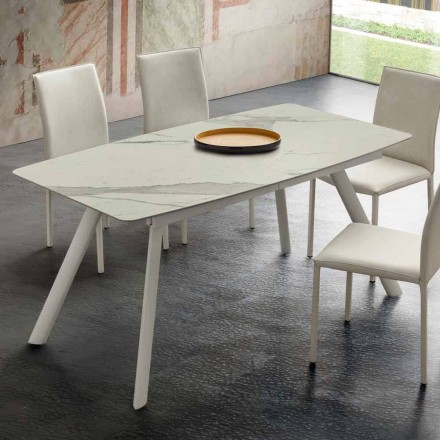 Mesa de cocina extensible hasta 210 cm en laminam Made in Italy - Giocondo Viadurini