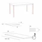 Mesa de cocina extensible hasta 240 cm efecto madera Made in Italy - Maltés Viadurini