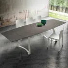 Mesa de cocina extensible hasta 280 cm efecto mármol Made in Italy - Pinocho Viadurini