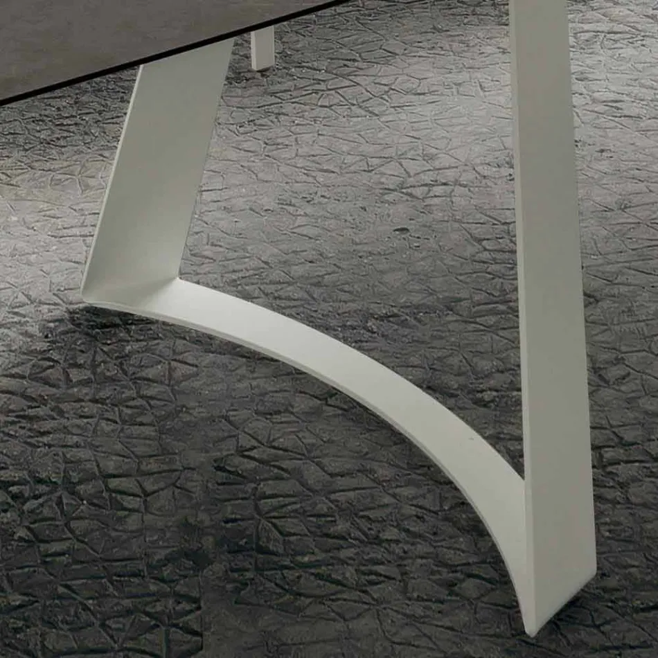 Mesa de cocina extensible hasta 280 cm efecto mármol Made in Italy - Pinocho Viadurini