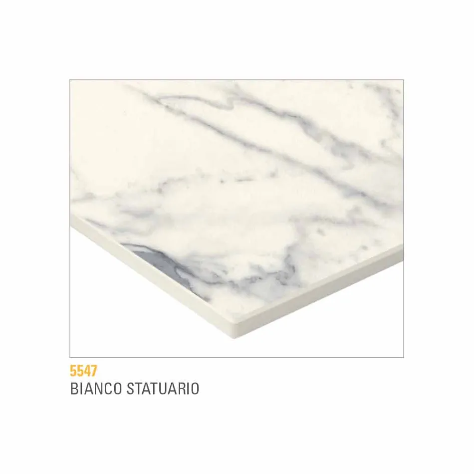 Mesa de cocina extensible hasta 280 cm efecto mármol Made in Italy - Pinocho Viadurini