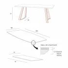 Mesa de cocina extensible hasta 280 cm efecto mármol Made in Italy - Pinocho Viadurini