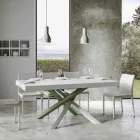 Mesa de cocina extensible hasta 440 cm en madera y hierro Made in Italy - Lennon Viadurini