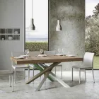 Mesa de cocina extensible hasta 440 cm en madera y hierro Made in Italy - Lennon Viadurini