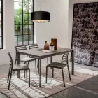 Mesa de cocina con tapa de melamina y base de metal Made in Italy - Spilla Viadurini