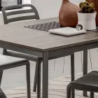 Mesa de cocina con tapa de melamina y base de metal Made in Italy - Spilla Viadurini