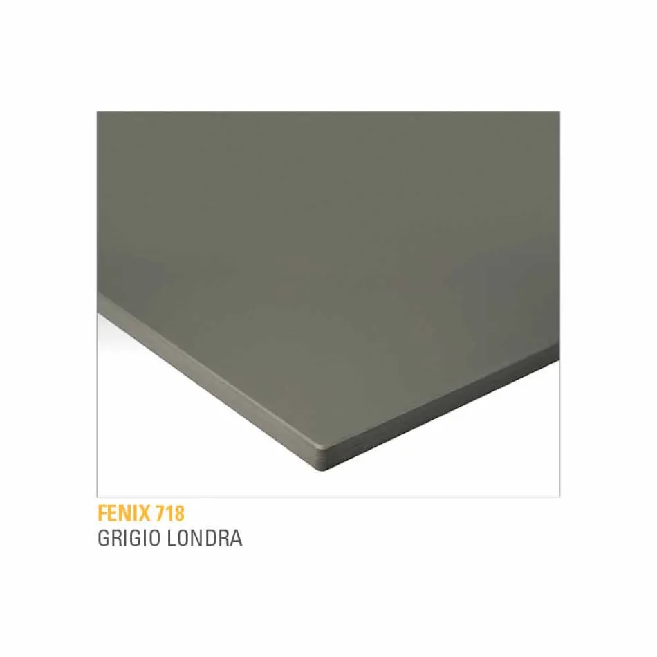 Mesa de cocina en laminado Fenix y aluminio negro Made in Italy - Lingotto Viadurini