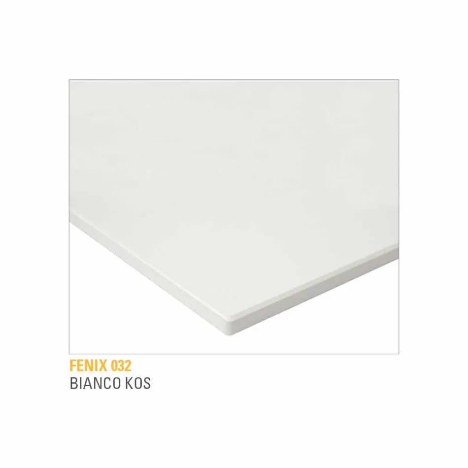 Mesa de cocina en laminado Fenix y aluminio negro Made in Italy - Lingotto Viadurini