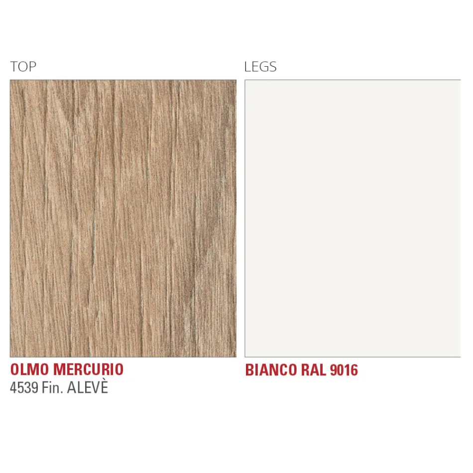 Mesa de cocina en HPL con fina base de metal Made in Italy - Pinocho Viadurini