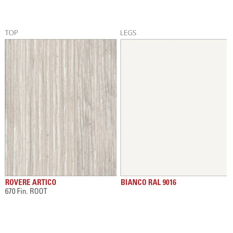 Mesa de cocina en HPL con fina base de metal Made in Italy - Pinocho Viadurini