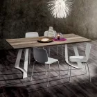Mesa de cocina en HPL con fina base de metal Made in Italy - Pinocho Viadurini