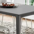 Mesa de cocina de metal pintado con tapa en Fenix Made in Italy - Efisto Viadurini