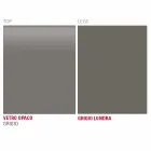 Mesa de cocina en vidrio mate con estructura de metal Made in Italy - Broche Viadurini