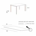 Mesa de cocina en vidrio mate con estructura de metal Made in Italy - Broche Viadurini