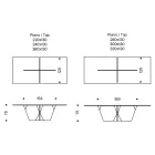 Mesa de cocina rectangular con tapa y base de vidrio Made in Italy - Tiseo Viadurini