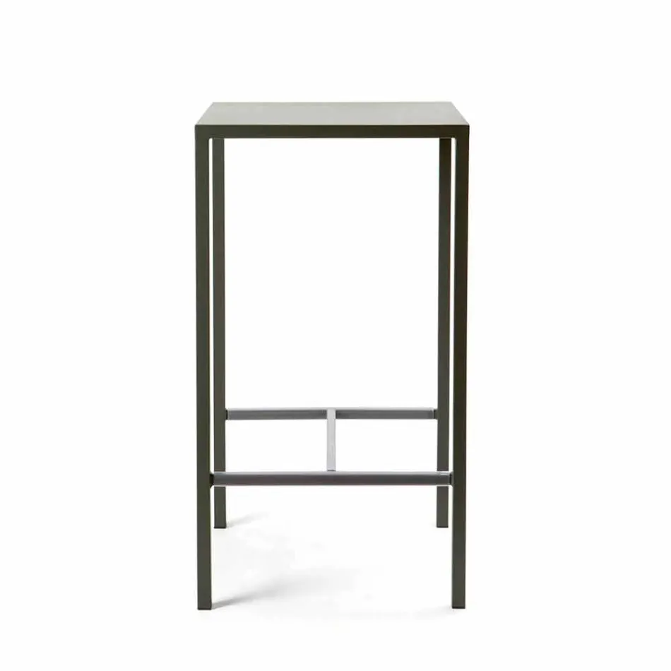 Mesa de bar cuadrada de metal pintado al aire libre Made in Italy - Fada Viadurini