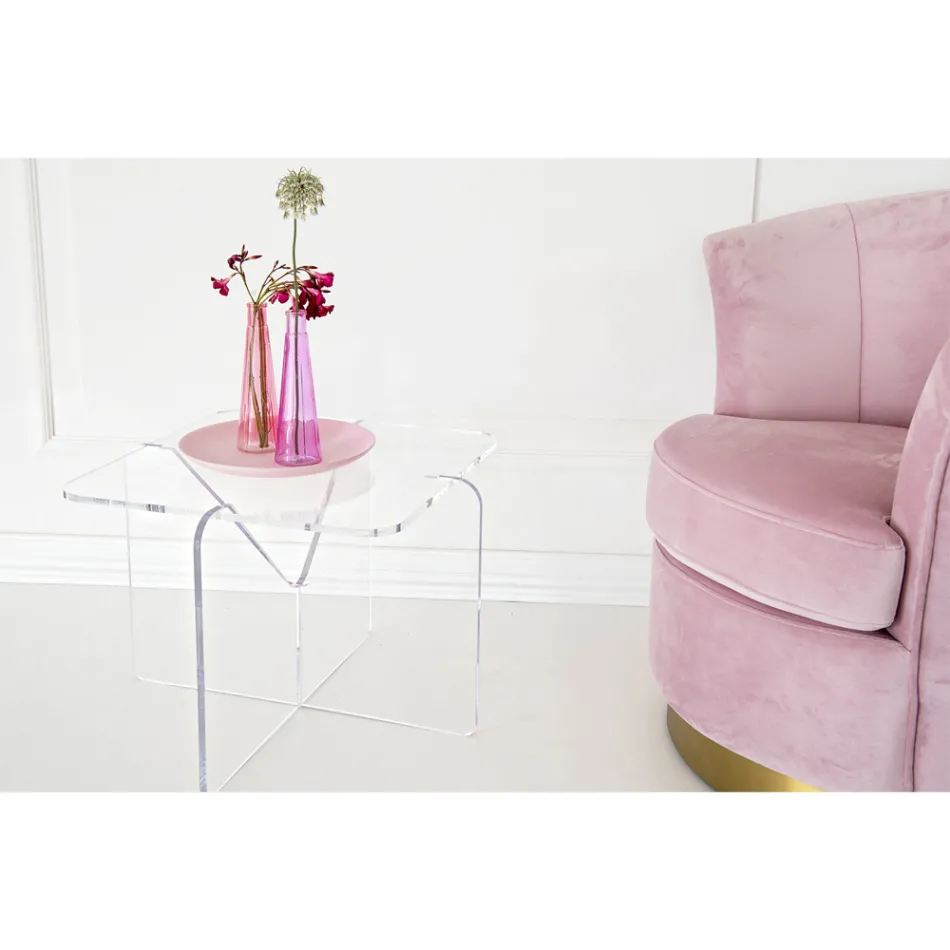 Mesa de centro de diseño en plexiglás transparente o ahumado - Draco Viadurini