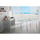 Mesa de cocina extensible de hasta 200 cm en vidrio y metal - Sello Viadurini
