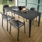 Mesa de cocina extensible de cerámica laminada fina Made in Italy - Efisto Viadurini