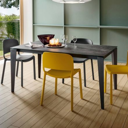 Mesa de cocina extensible de cerámica laminada fina Made in Italy - Efisto Viadurini