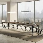 Mesa de cocina extensible en madera antracita y hierro Made in Italy - Sassone Viadurini