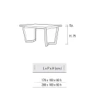 Mesa de cocina fija de metal y tapa de madera Made in Italy - Bastiano Viadurini