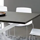 Mesa de cocina en Fenix y metal blanco de calidad Made in Italy - Carlino Viadurini