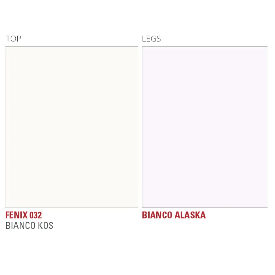 Mesa de cocina en Fenix y metal blanco de calidad Made in Italy - Carlino Viadurini