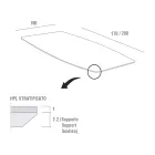 Mesa de cocina Hpl con base de metal antracita Made in Italy - Aresto Viadurini