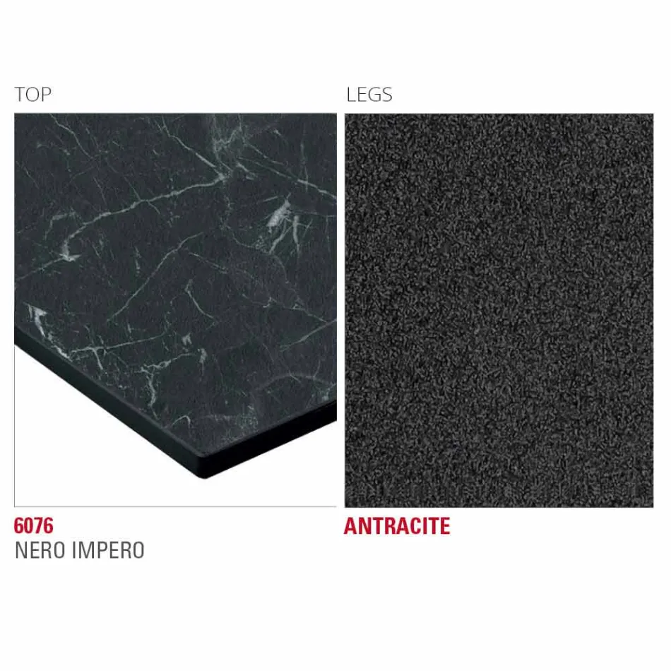 Mesa de cocina Hpl con base de metal antracita Made in Italy - Aresto Viadurini