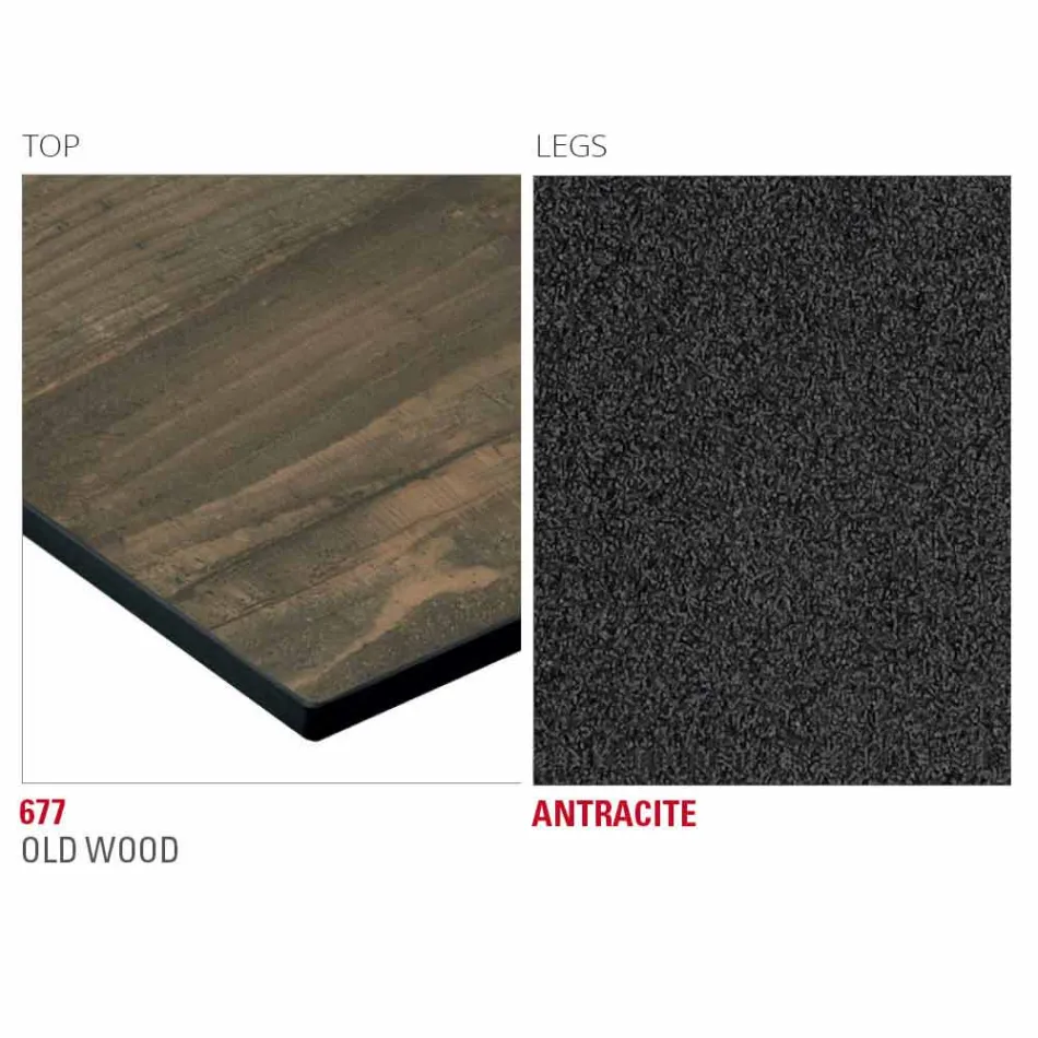 Mesa de cocina Hpl con base de metal antracita Made in Italy - Aresto Viadurini