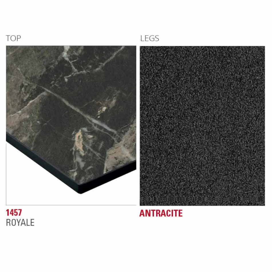 Mesa de cocina Hpl con base de metal antracita Made in Italy - Aresto Viadurini