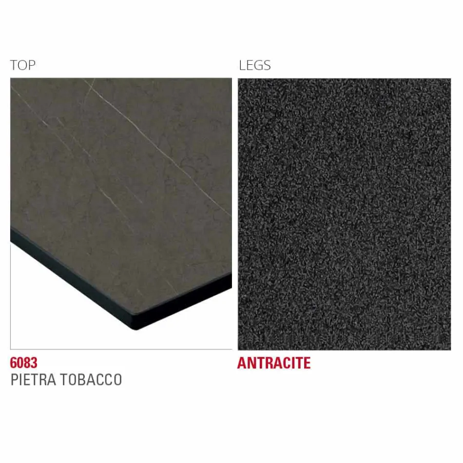 Mesa de cocina Hpl con base de metal antracita Made in Italy - Aresto Viadurini